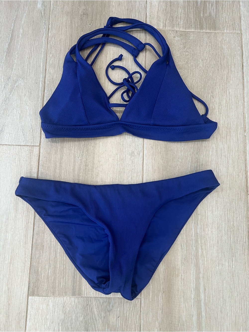 Becca Classic Triangle Bikini Set in Deep Blue